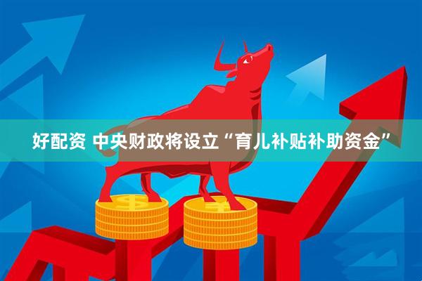 好配资 中央财政将设立“育儿补贴补助资金”