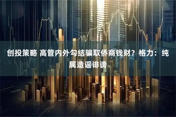 创投策略 高管内外勾结骗取侨商钱财？格力：纯属造谣诽谤